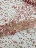 Satin 3D floral glitter sequin fabric/prom/wedding lace/costume/apparel.