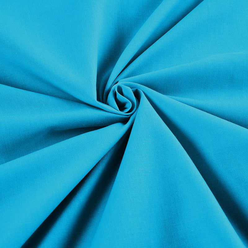 Aqua - Solid Poly Cotton Fabric - Sold By The Yard 58"/60" Wide.