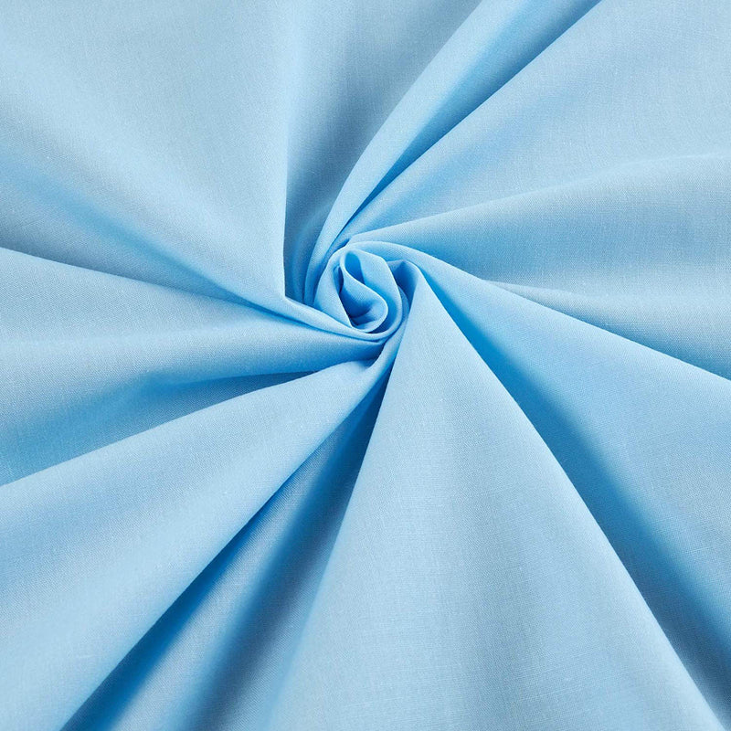 Baby Blue - Solid Poly Cotton Fabric - Sold By The Yard 58"/60" Wide.