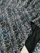 Snake Design Shattered Glass Nylon Spandex Fabric, 4-Way Stretch, by The Yard.