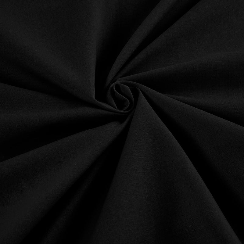 Black - Solid Poly Cotton Fabric - Sold By The Yard 58"/60" Wide.