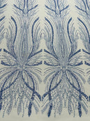 Palm Beaded Damask Design Fabric, by The Yard. (Copy)