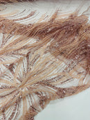 Palm Beaded Damask Design Fabric, by The Yard. (Copy)