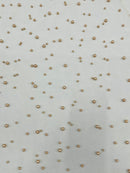 Heavy Scattered Pearls Studded Mesh, 2-Way Stretch, sold by the yard.