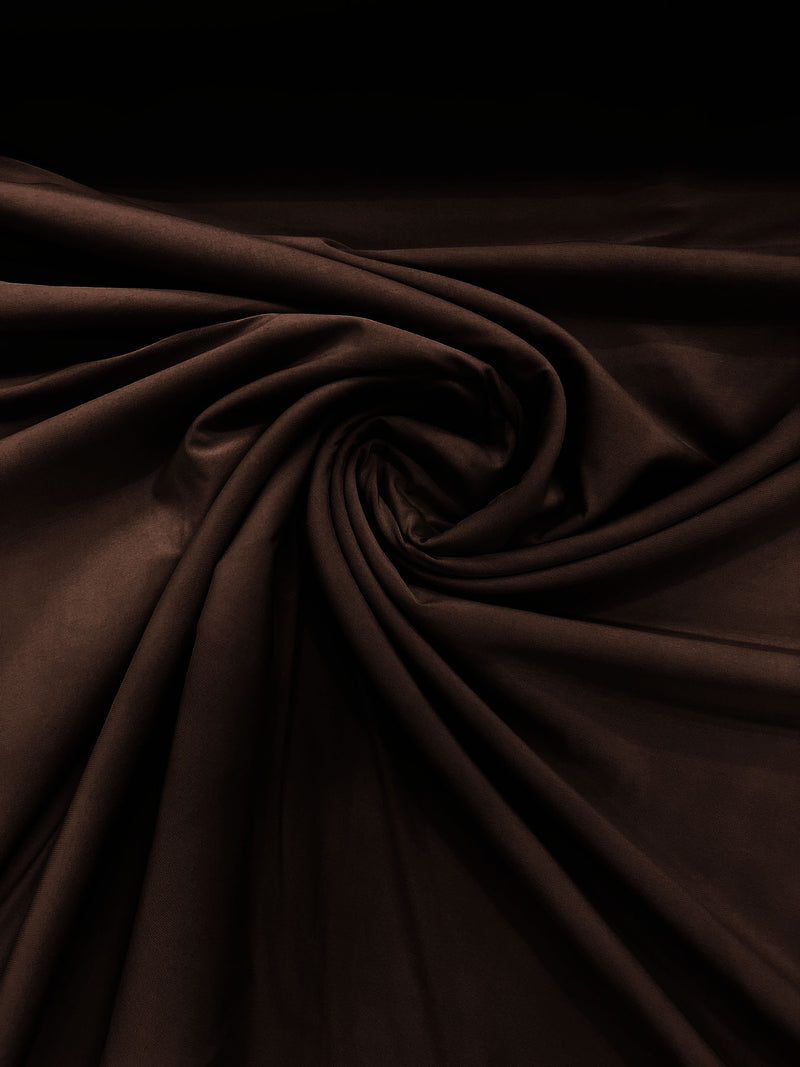 Brown 58" Wide ITY Fabric Polyester Knit Jersey 2 Way Stretch Spandex Sold By The Yard.
