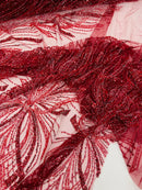 Palm Beaded Damask Design Fabric, by The Yard. (Copy)