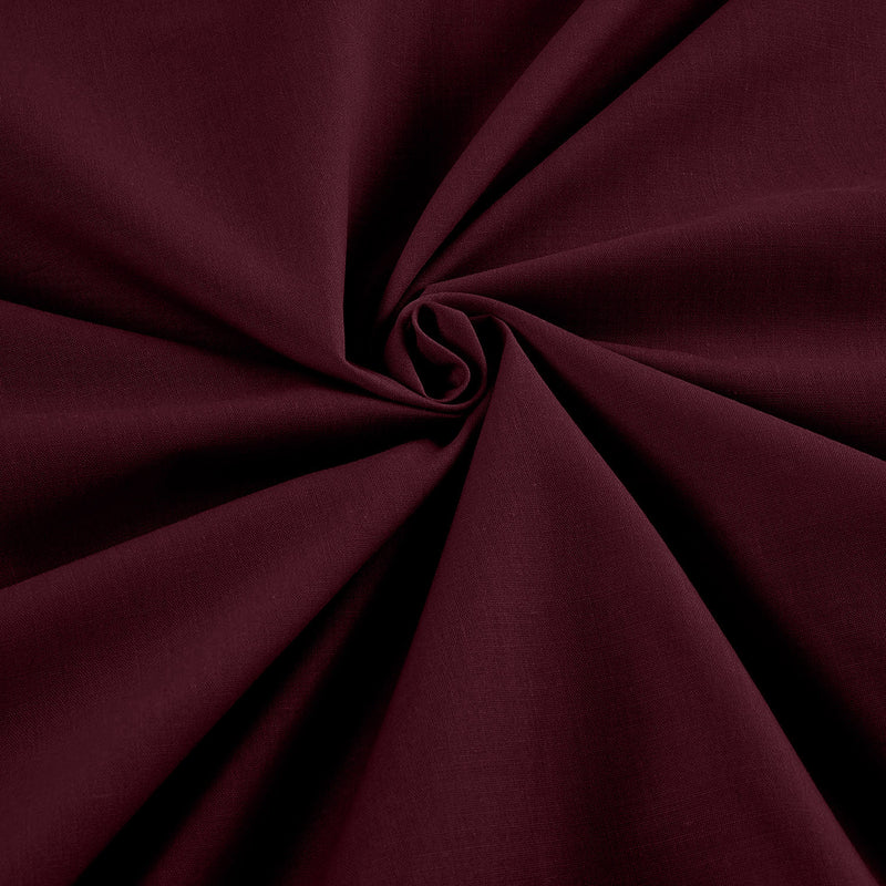 Burgundy - Solid Poly Cotton Fabric - Sold By The Yard 58"/60" Wide.