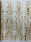 Palm Beaded Damask Design Fabric, by The Yard. (Copy)