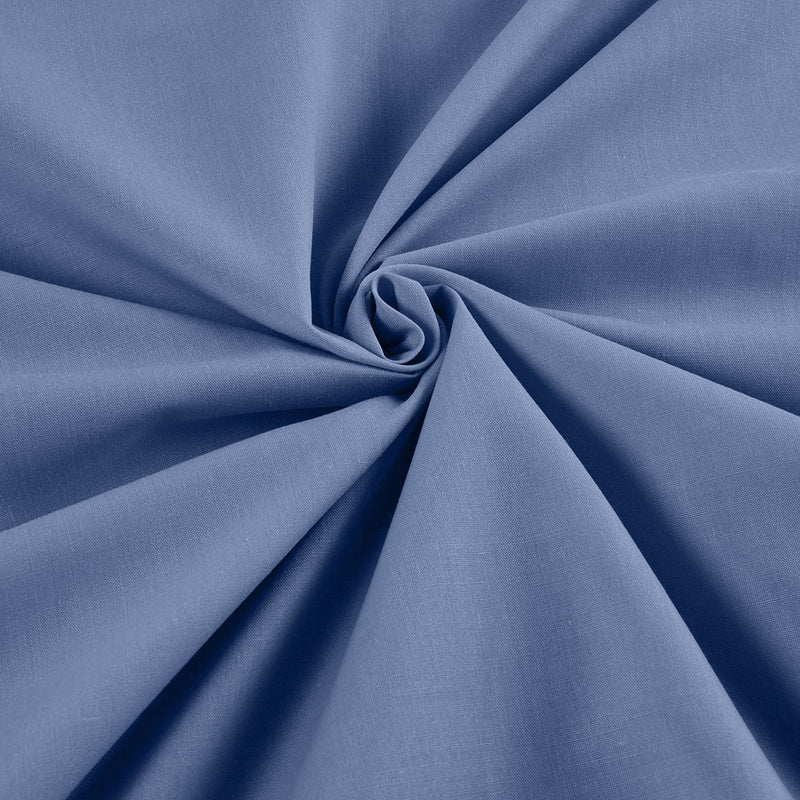 Coppen Blue - Solid Poly Cotton Fabric - Sold By The Yard 58"/60" Wide.