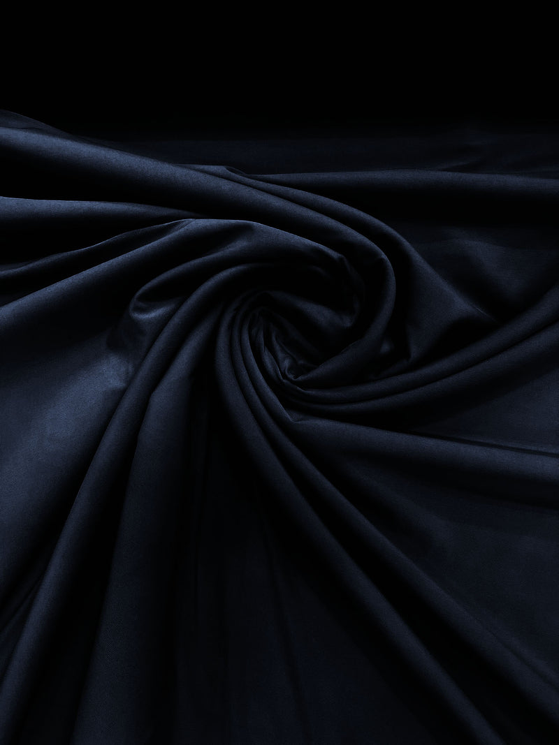 Dark Navy Blue 58" Wide ITY Fabric Polyester Knit Jersey 2 Way Stretch Spandex Sold By The Yard.