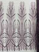 Palm Beaded Damask Design Fabric, by The Yard. (Copy)