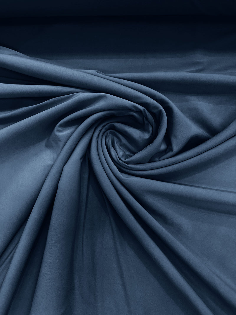 Denim Blue 58" Wide ITY Fabric Polyester Knit Jersey 2 Way Stretch Spandex Sold By The Yard.