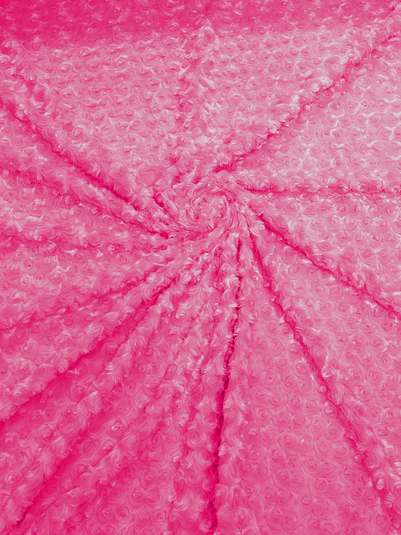 Fuchsia - Solid Rosebud Minky Soft Snuggle Fabric 58/59" Wide Sold By The Yard.