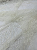 Palm Beaded Damask Design Fabric, by The Yard. (Copy)