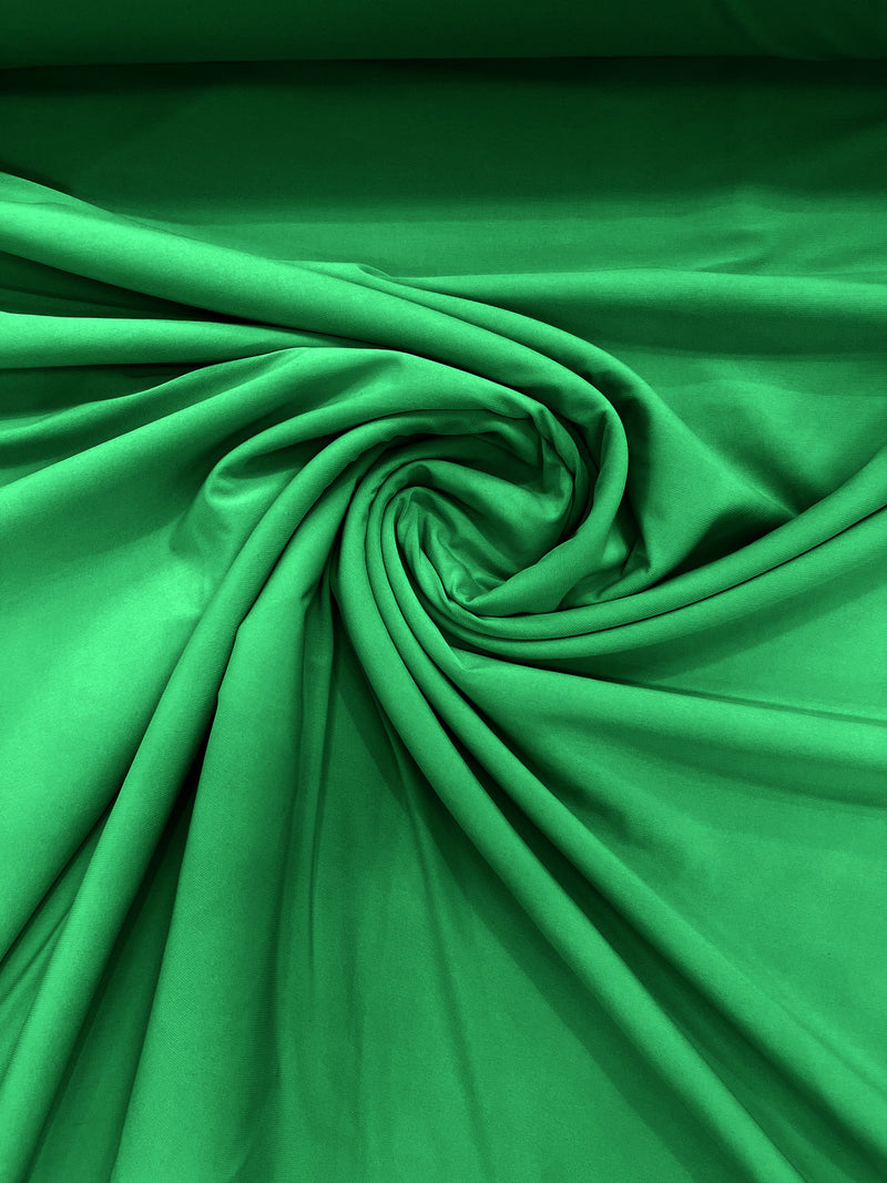 Kelly Green 58" Wide ITY Fabric Polyester Knit Jersey 2 Way Stretch Spandex Sold By The Yard.