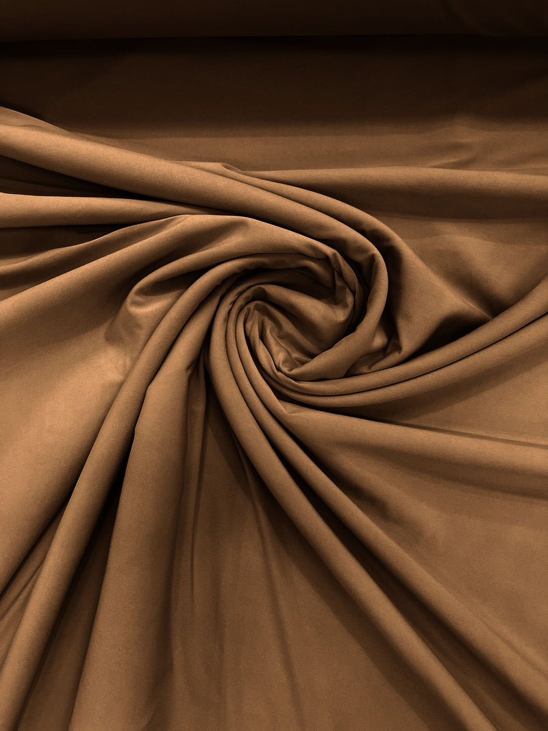 Khaki 58" Wide ITY Fabric Polyester Knit Jersey 2 Way Stretch Spandex Sold By The Yard.