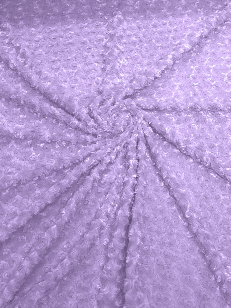 Lavender - Solid Rosebud Minky Soft Snuggle Fabric 58/59" Wide Sold By The Yard.