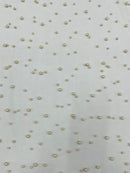 Heavy Scattered Pearls Studded Mesh, 2-Way Stretch, sold by the yard.
