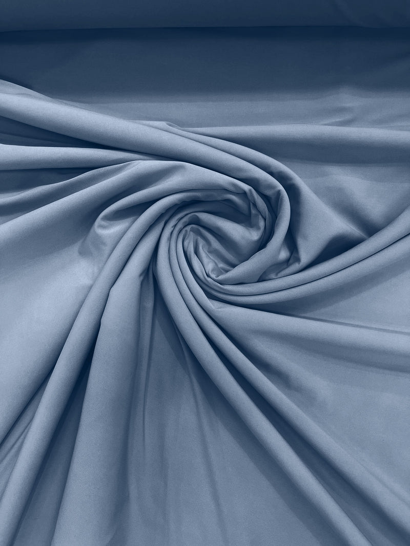 Light Blue 58" Wide ITY Fabric Polyester Knit Jersey 2 Way Stretch Spandex Sold By The Yard.
