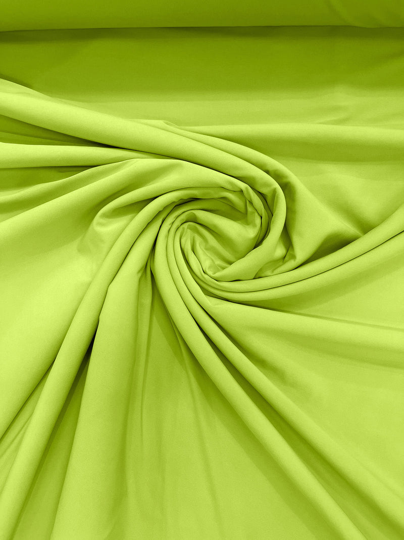 Lime Green 58" Wide ITY Fabric Polyester Knit Jersey 2 Way Stretch Spandex Sold By The Yard.