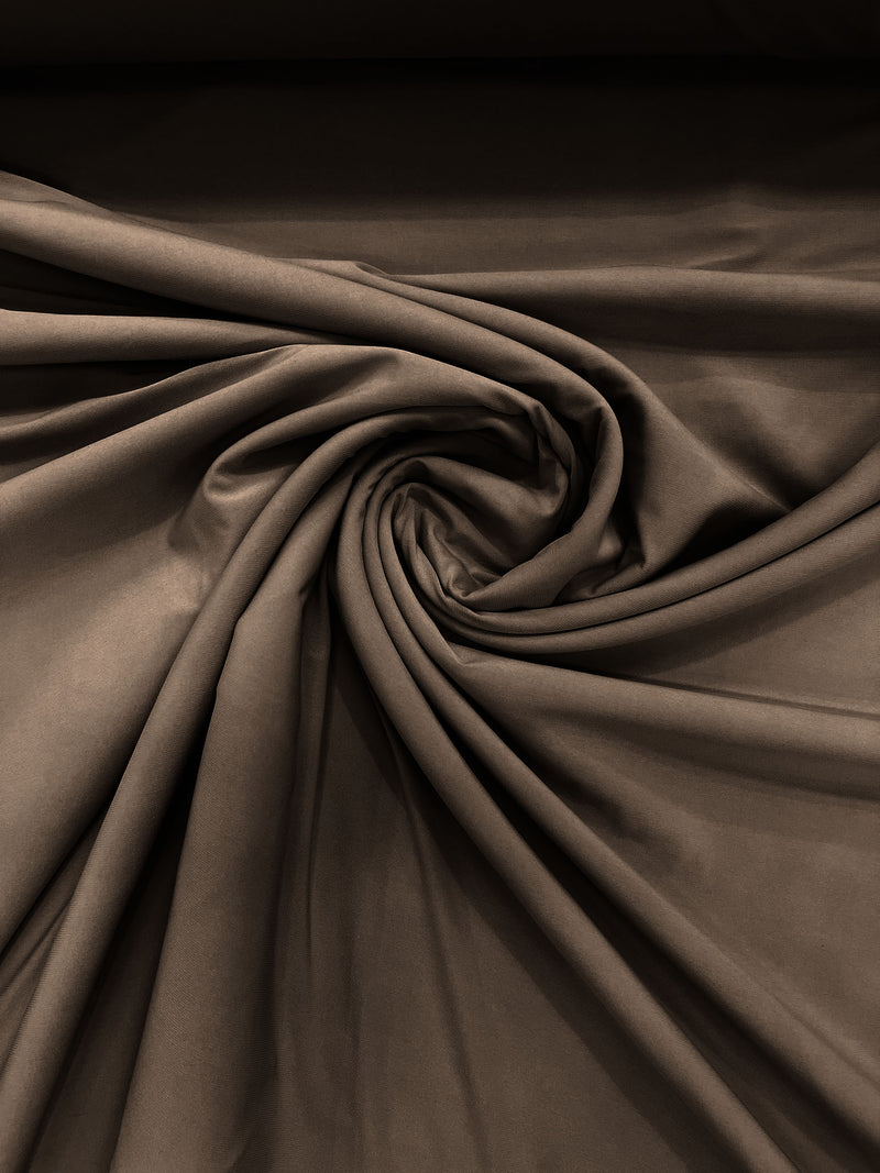 Mocha 58" Wide ITY Fabric Polyester Knit Jersey 2 Way Stretch Spandex Sold By The Yard.
