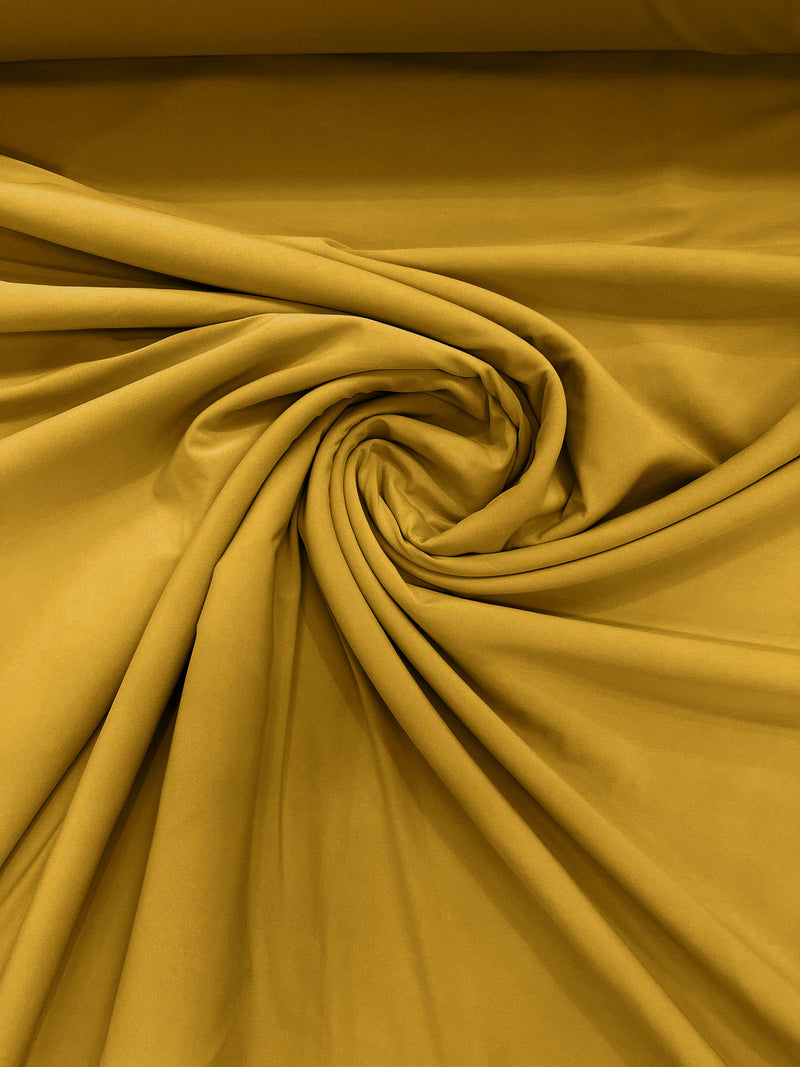 Mustard 58" Wide ITY Fabric Polyester Knit Jersey 2 Way Stretch Spandex Sold By The Yard.