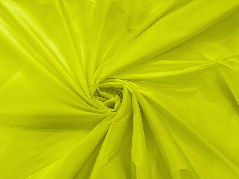Neon Yellow - 100% Polyester Imitation Silk Taffeta Fabric 55" Wide/Costume/Dress/Cosplay/Wedding.