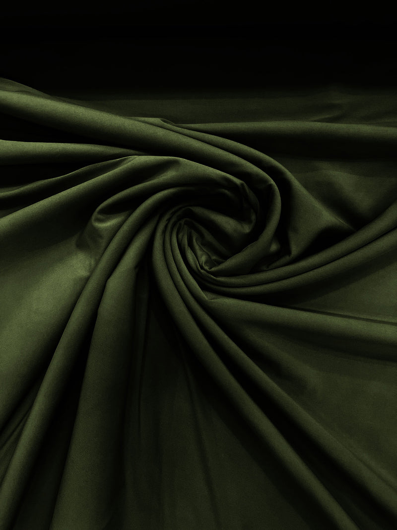 Olive Green 58" Wide ITY Fabric Polyester Knit Jersey 2 Way Stretch Spandex Sold By The Yard.