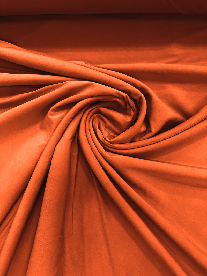 Orange 58" Wide ITY Fabric Polyester Knit Jersey 2 Way Stretch Spandex Sold By The Yard.