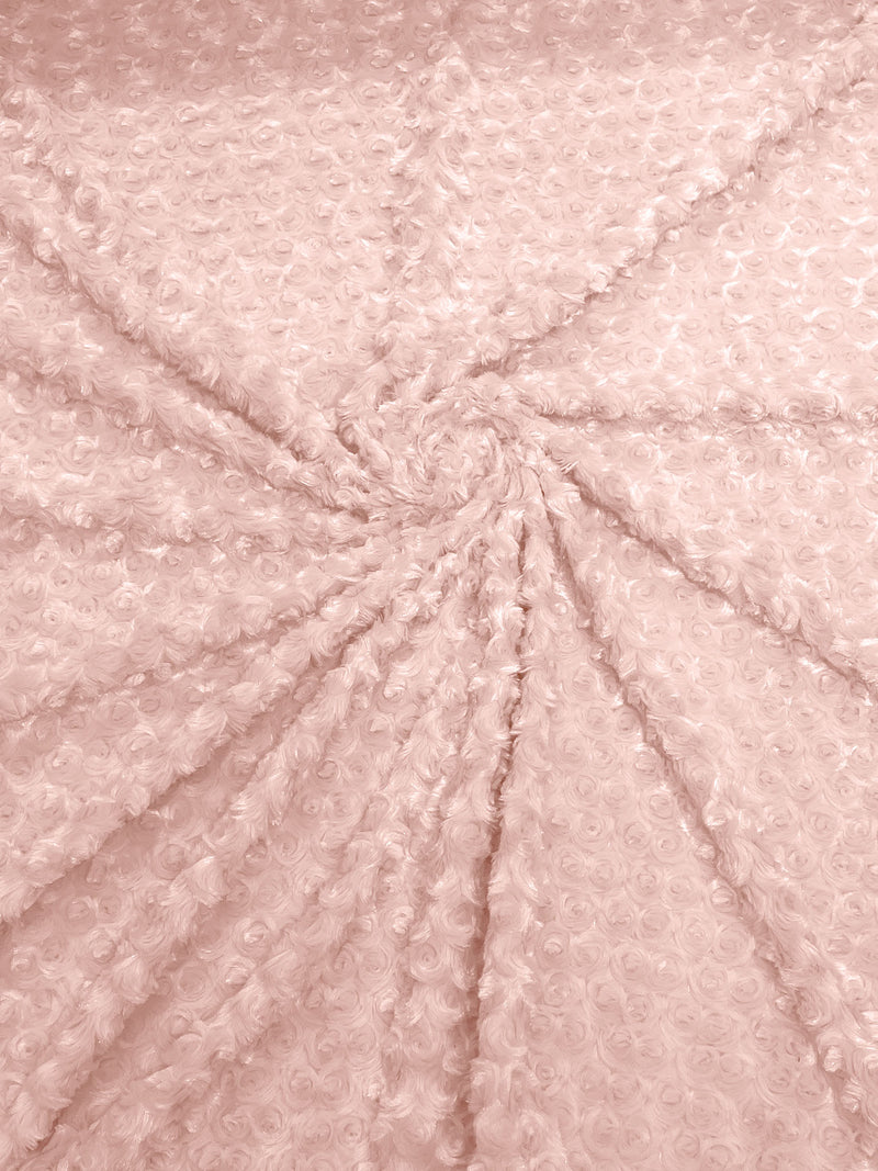 Peach - Solid Rosebud Minky Soft Snuggle Fabric 58/59" Wide Sold By The Yard.