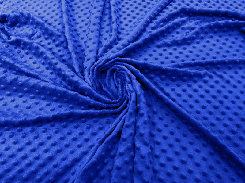 Royal Blue - Minky Dimple Dot Soft Cuddle Fabric 58/59" Wide 100% Polyester Sold By The Yard.