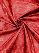 BIG ROSES JACQUARD SATIN FABRIC (by the yard)