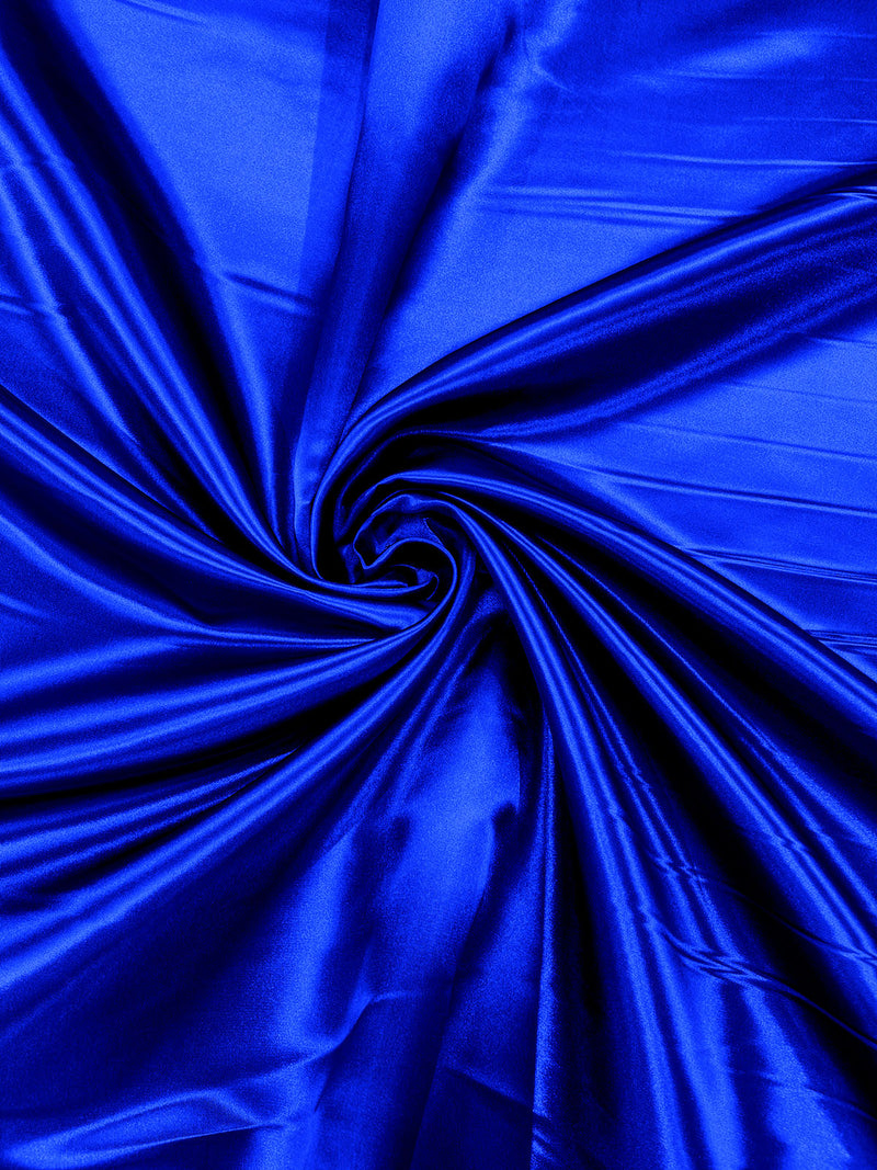 Royal Blue - Heavy Shiny Bridal Satin Fabric for Wedding Dress, 60"inches Wide SoldByTheYard.