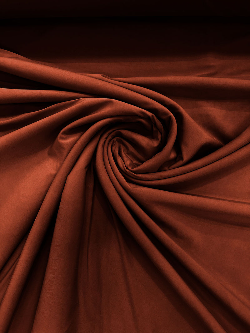 Rust 58" Wide ITY Fabric Polyester Knit Jersey 2 Way Stretch Spandex Sold By The Yard.