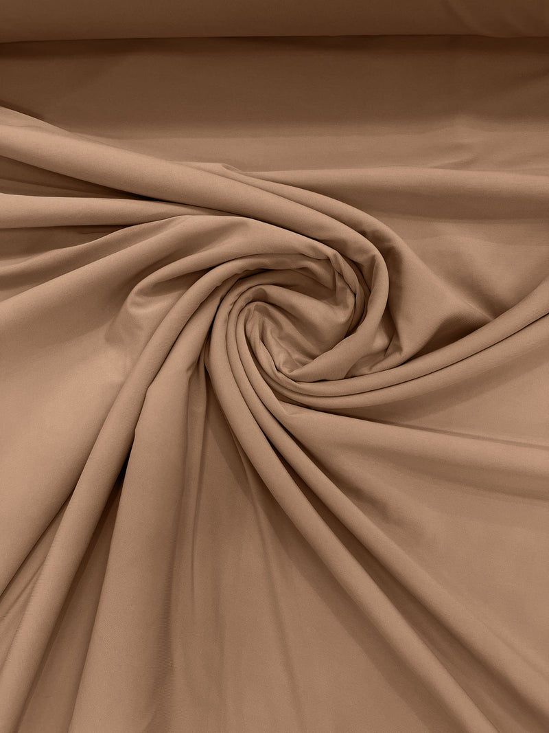 Taupe 58" Wide ITY Fabric Polyester Knit Jersey 2 Way Stretch Spandex Sold By The Yard.