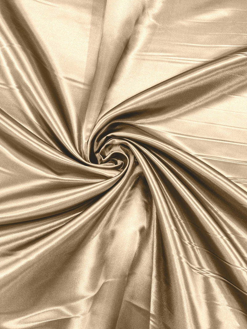 Taupe - Heavy Shiny Bridal Satin Fabric for Wedding Dress, 60"inches Wide SoldByTheYard.