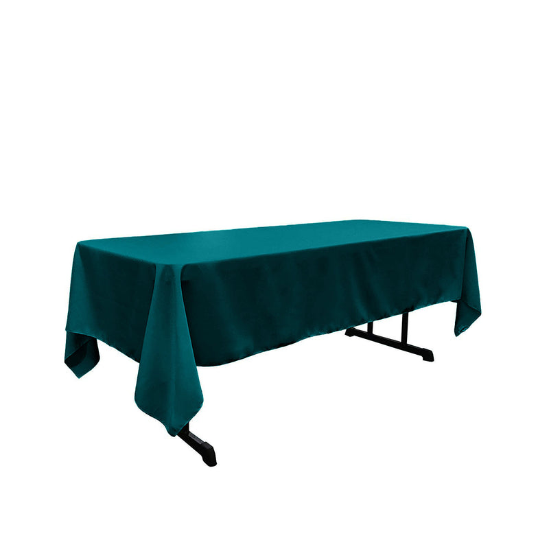 Teal Rectangular Polyester Poplin Tablecloth