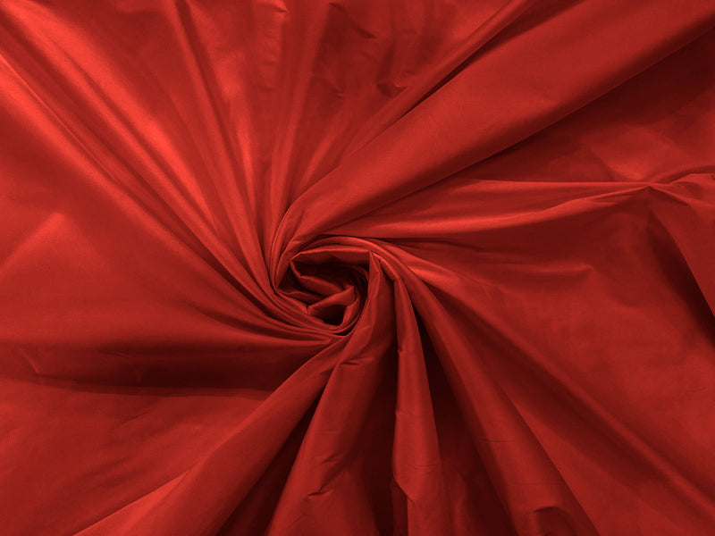 Tomato Red- 100% Polyester Imitation Silk Taffeta Fabric 55" Wide/Costume/Dress/Cosplay/Wedding.