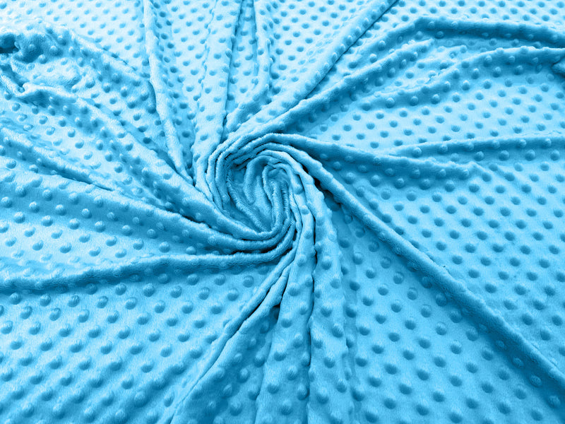 Turquoise - Minky Dimple Dot Soft Cuddle Fabric 58/59" Wide 100% Polyester Sold By The Yard.