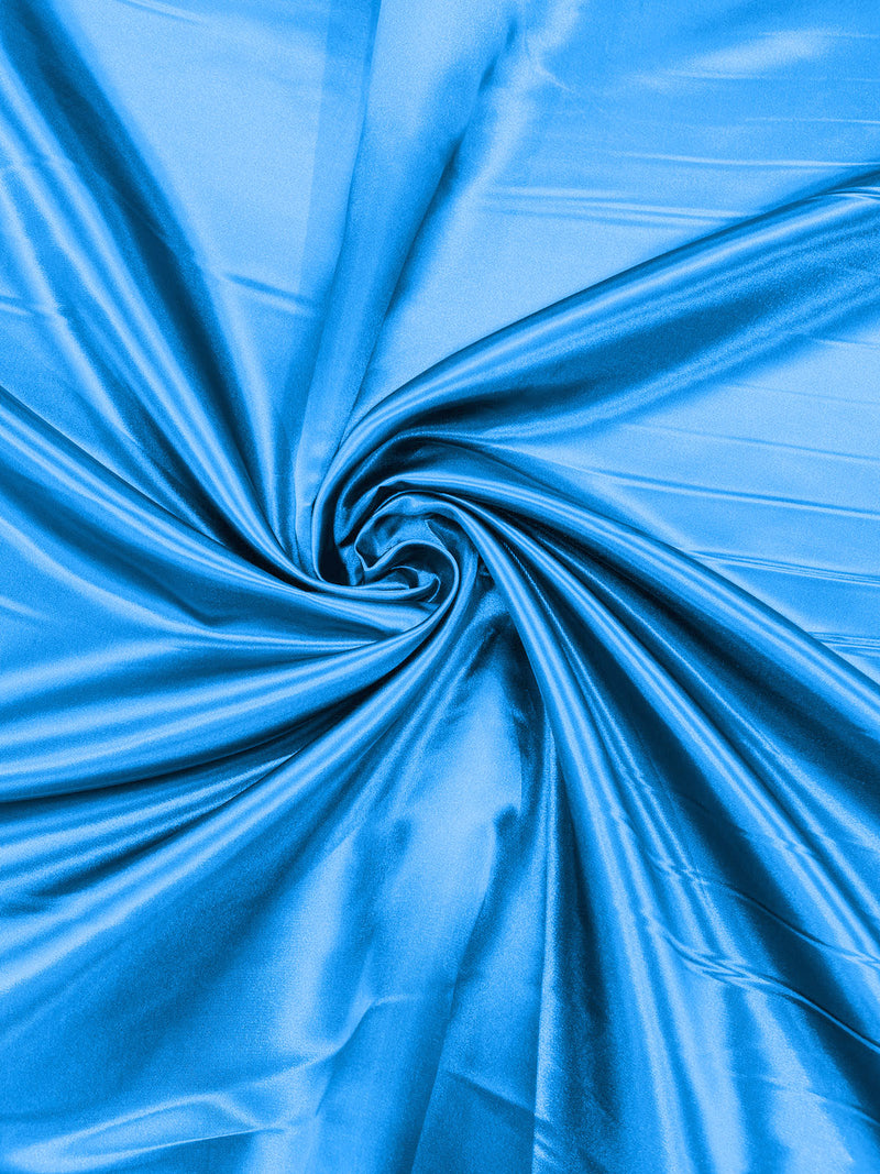 Turquoise - Heavy Shiny Bridal Satin Fabric for Wedding Dress, 60"inches Wide SoldByTheYard.