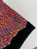 BROKEN GLASS SEQUIN VELVET FABRIC (By The Yard)