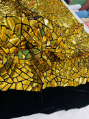 BROKEN GLASS SEQUIN VELVET FABRIC (By The Yard)