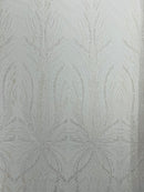 Palm Beaded Damask Design Fabric, by The Yard. (Copy)