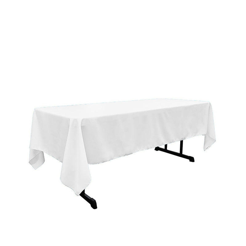 White Rectangular Polyester Poplin Tablecloth