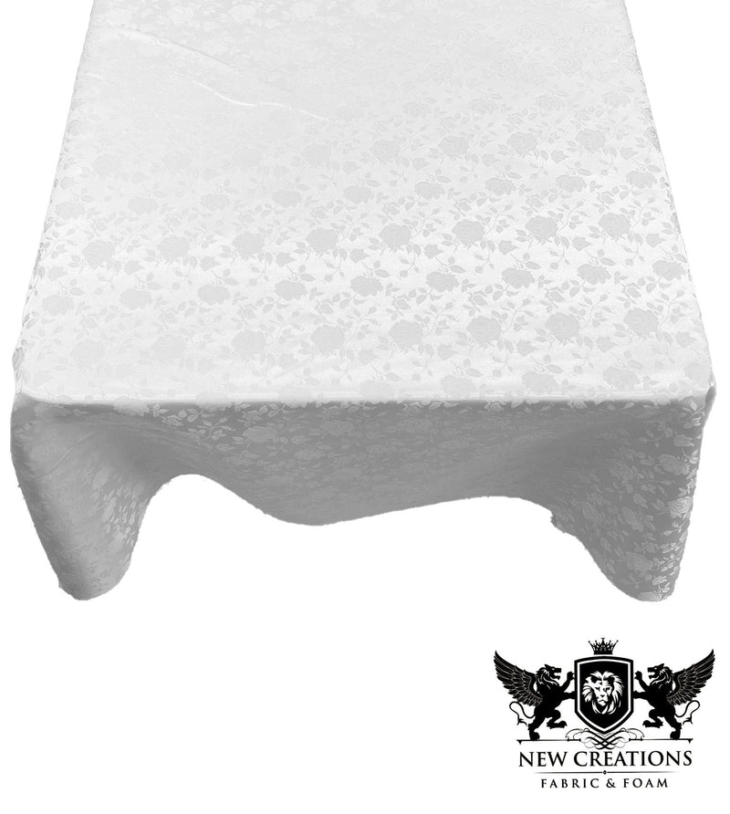Square Tablecloth Roses Jacquard Satin Overlay for Small Coffee Table Seamless. (36" Inches x 36" Inches)