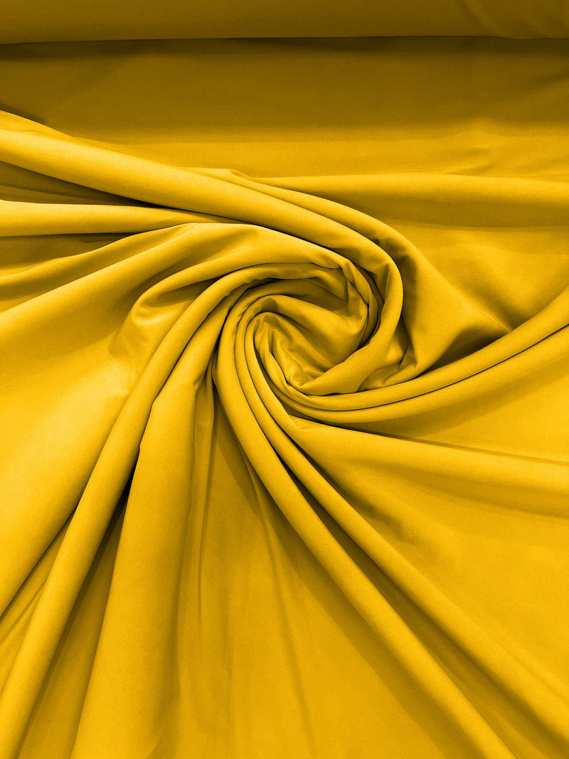 Yellow 58" Wide ITY Fabric Polyester Knit Jersey 2 Way Stretch Spandex Sold By The Yard.