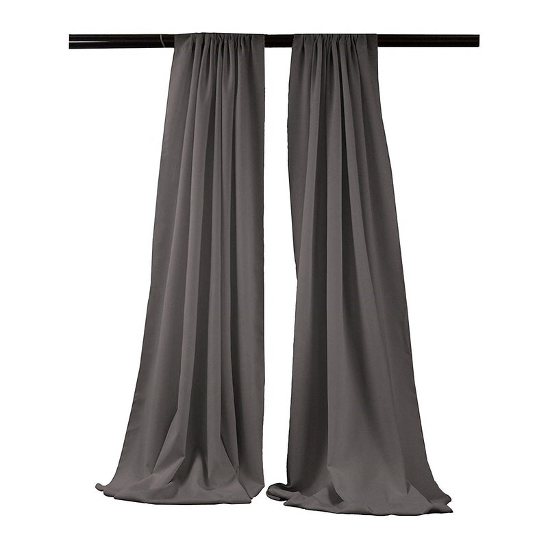 Charcoal - Backdrop Drape Curtain, Polyester Poplin SEAMLESS 1 SETS.
