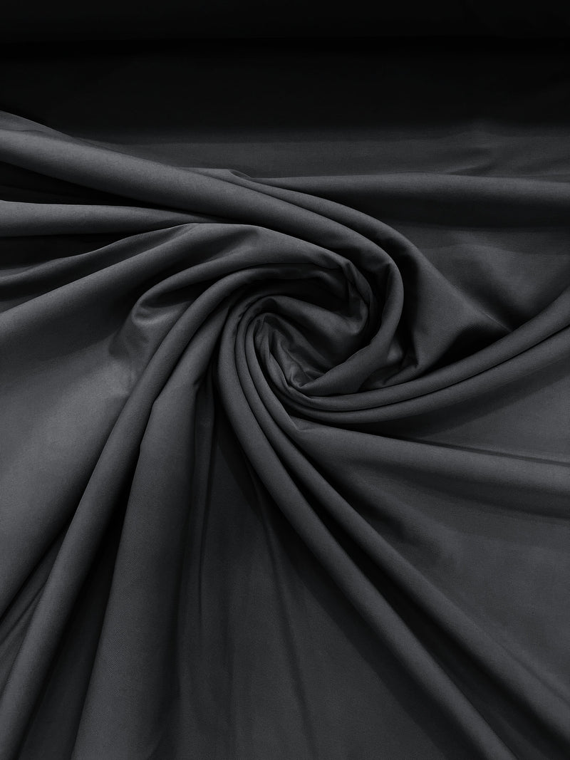 Charcoal 58" Wide ITY Fabric Polyester Knit Jersey 2 Way Stretch Spandex Sold By The Yard.