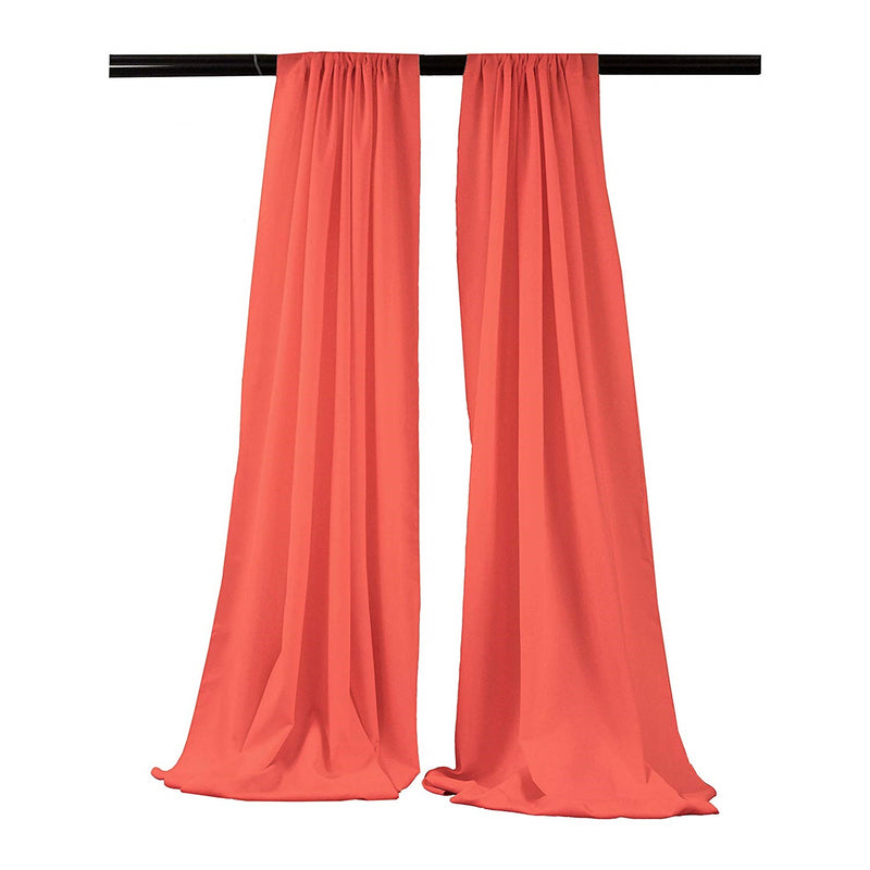 Coral - Backdrop Drape Curtain, Polyester Poplin SEAMLESS 1 SETS.