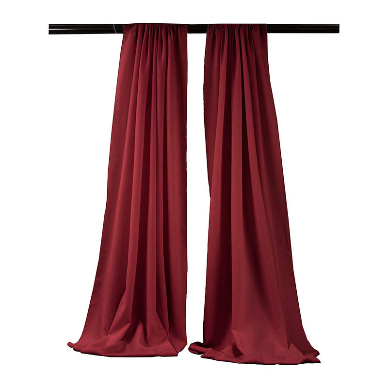 Cranberry - Backdrop Drape Curtain, Polyester Poplin SEAMLESS 1 SETS.